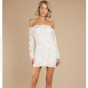 White lace mini dress
